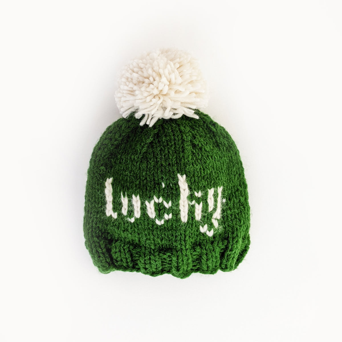 Lucky Shamrock Hand Knit Cap
