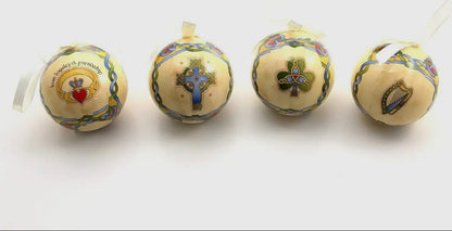 Royal Tara Irish Paper Globe Baubles - 2 Boxed Set of 4