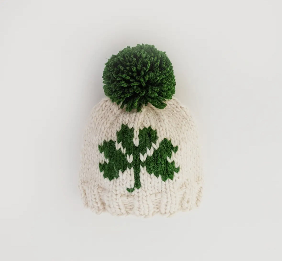 Shamrock St. Patrick’s Day Hand Knit Beanie Hat Baby &amp; Kids