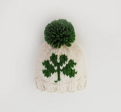 Shamrock St. Patrick’s Day Hand Knit Beanie Hat Baby &amp; Kids