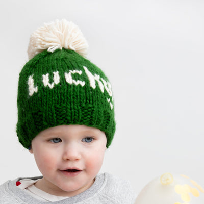 Lucky Shamrock Hand Knit Cap