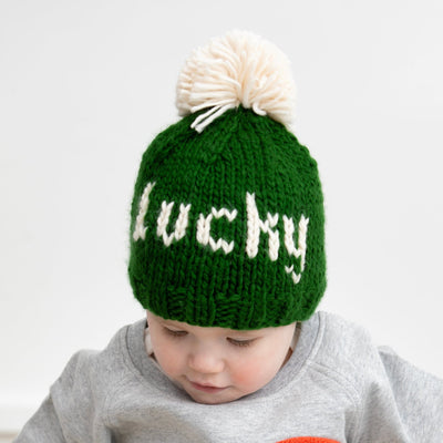 Lucky Shamrock Hand Knit Cap